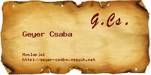 Geyer Csaba névjegykártya